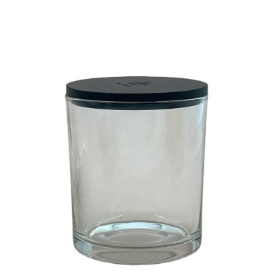Black Round Jars Lid Bamboo Wood Seal Disc Cap Candle Can Covers With Silicone Sealing Ring
