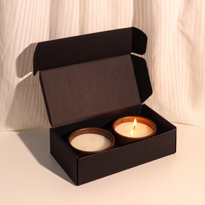 Custom Logo Size Walnut Grain Pattern Ceramic Empty Candle Making Container Vessels Jar