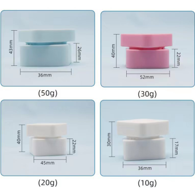 30ml 50ml Matte Pink Blue White Black Matte Cream Jar Pp Plastic Cosmetic Powder Jars