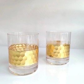 Ins Simple Hammer Glass Crystal Light Luxury High-end Honeycomb Rose Gold Wine