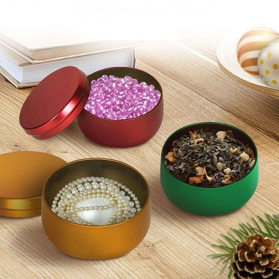 Custom Indoor Home Furnishing Candle Small Size Color Round Fragrance Electroplated Metal Sealing Lid Fragrance Pot Empty Cup
