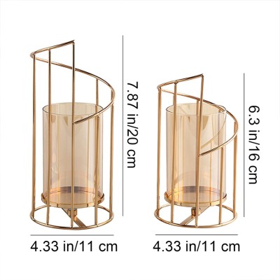 Hot Selling Crystal Golden New Design Round Home Party Wedding Decoration Transparent Light Luxury Glass Candle Jar