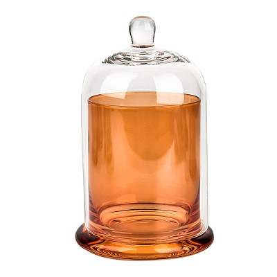 Wholesale Luxury Clear Crystal Candle Jar Multiple Colors Wedding and Valentine's Day Decor Bell Dome Glass Cloche in Bulk