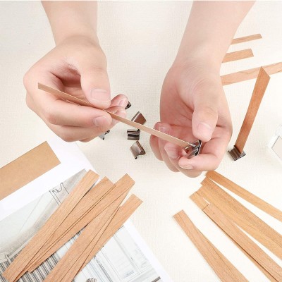 Wholesale Eco Friendly Booster Wood Wicks with Metal Sustainer Candle Wicks Double Wicks