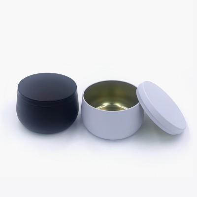 8oz Large Size Empty Candle Tins Containers with Lid Wholesale Black Metal Candles Jars for DIY Candle Making