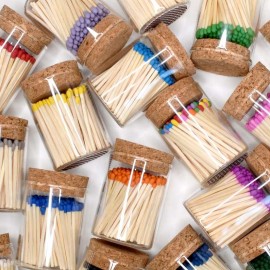 Bottled Wood Matches for Aromatherapy Candles, Gift Wrapped Beautifully Wood Matches in Bottle