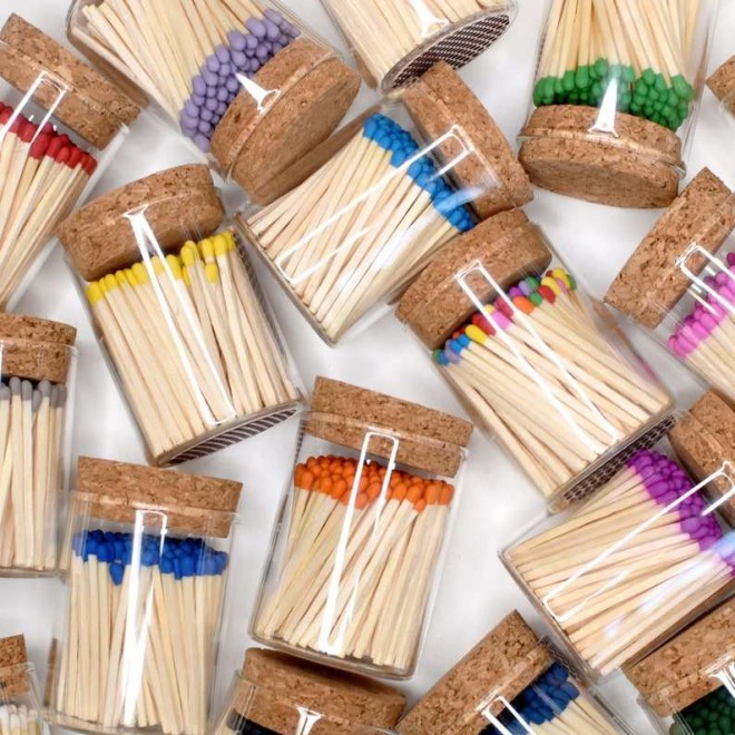 Bottled Wood Matches for Aromatherapy Candles, Gift Wrapped Beautifully Wood Matches in Bottle