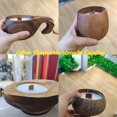 Handmade Multiple Wicks Candle Big Candle Jars Luxury Big White Multi-Wick Wooden Basin Scented Candle